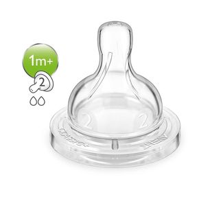 Соска силіконова Avent Classic + повільний потік 2шт 1+ SCF632 / 27 